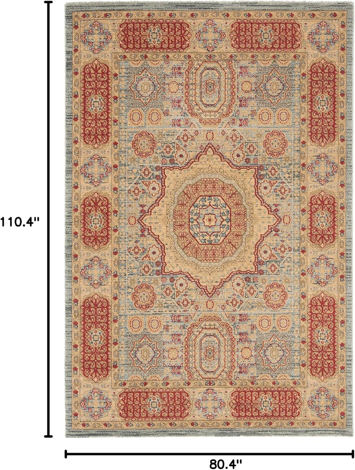 Mahal MAH622 Power Loomed Indoor Area Rug - Navy/Red - 6'7"x9'2" - Safavieh.