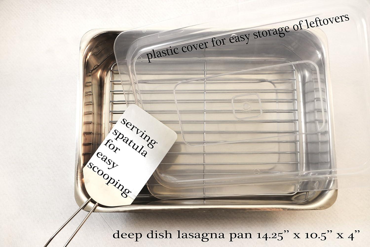 COOKPRO 531 4PC STAINLESS STEEL ROASTER LASAGNA PAN ROASTER