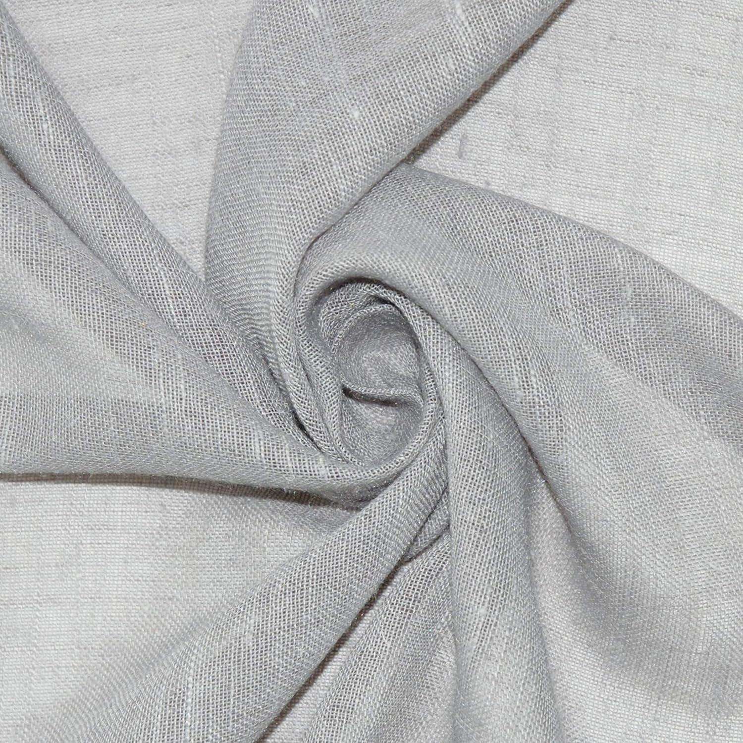 63"x52" Slub Textured Linen Blend Grommet Top Curtain Gray - Archaeo: Light Filtering Panel, Modern Indoor Decor