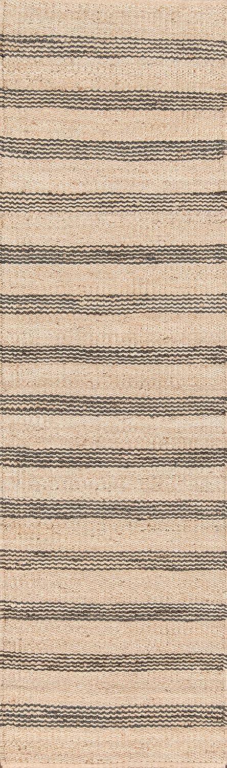 Novogratz by Momeni Montauk Lighthouse Hand Woven JuteCharcoal Runner 2'3" X 10'