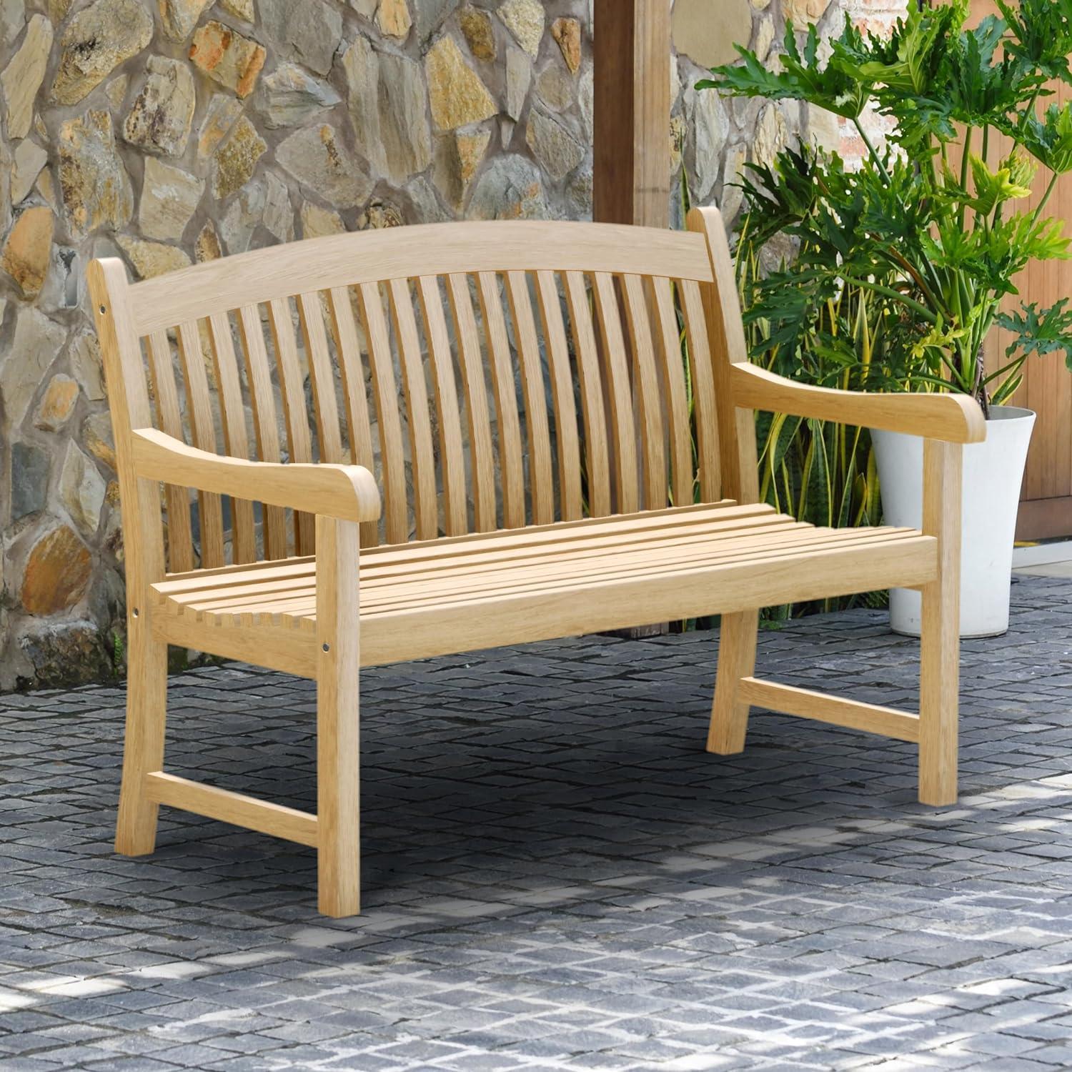 Urban Elements Newham 1-Piece 100% FSC Teak Wood Patio Bench