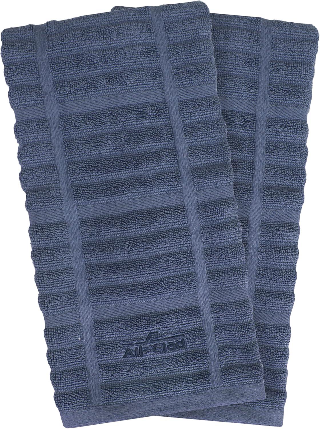 Indigo Terry Cotton Kitchen Towel Set, 17"x30"