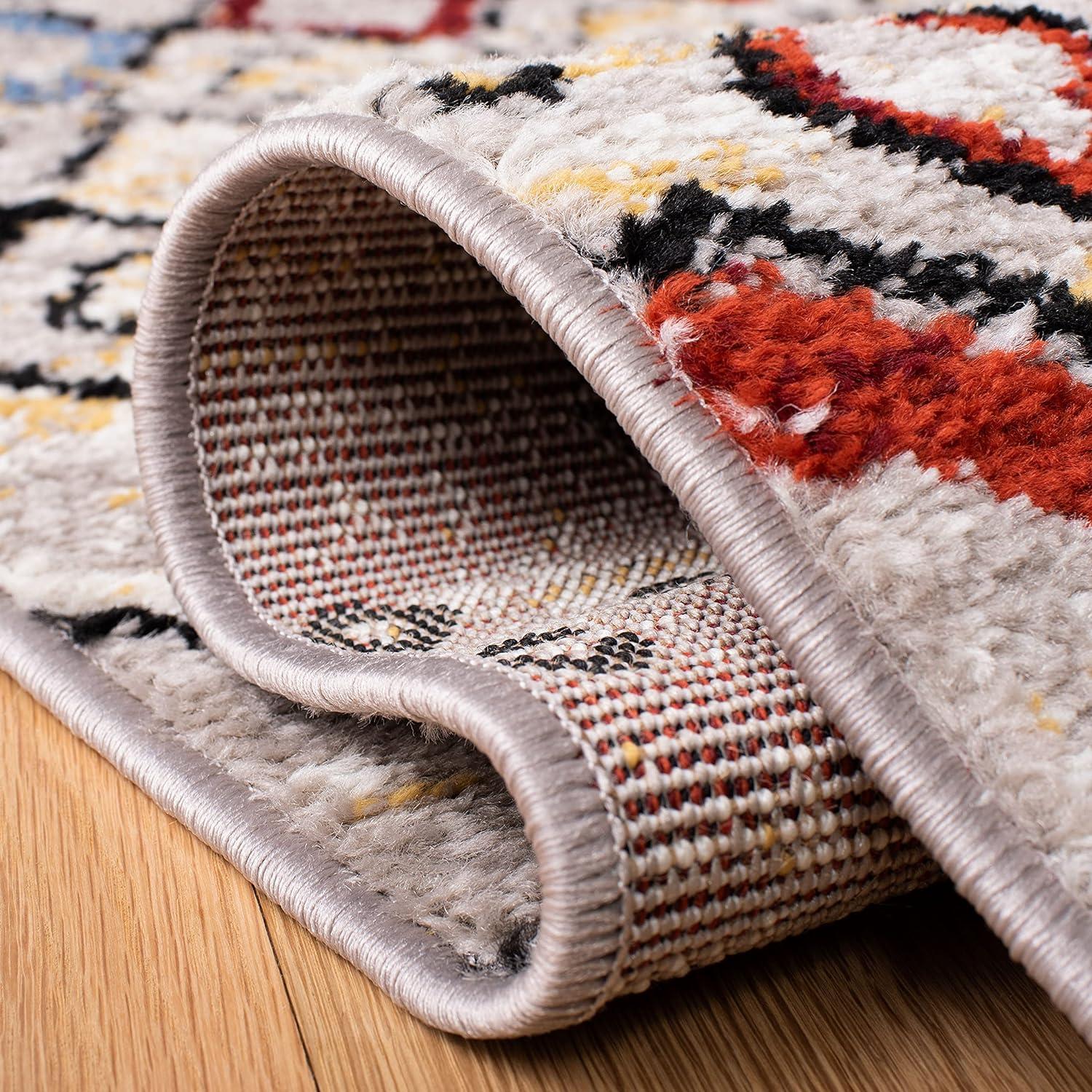 Amsterdam AMS108 Power Loomed Indoor Area Rug - Light Grey/Multi - 4'x6' - Safavieh