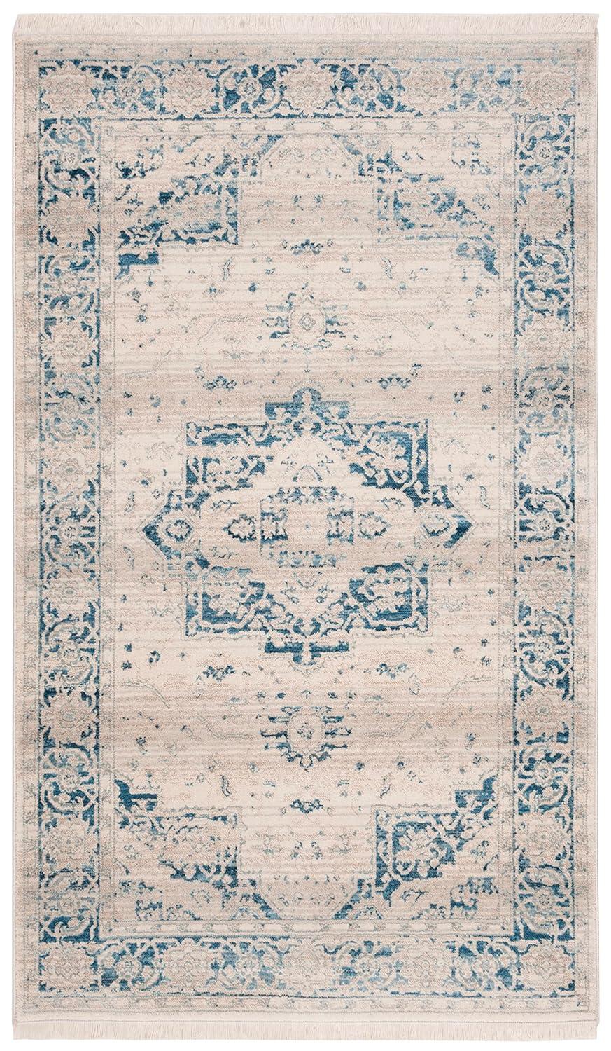 Vintage Persian VTP447 Power Loomed Indoor Accent Rug - Ivory/Blue - 3'x5' - Safavieh