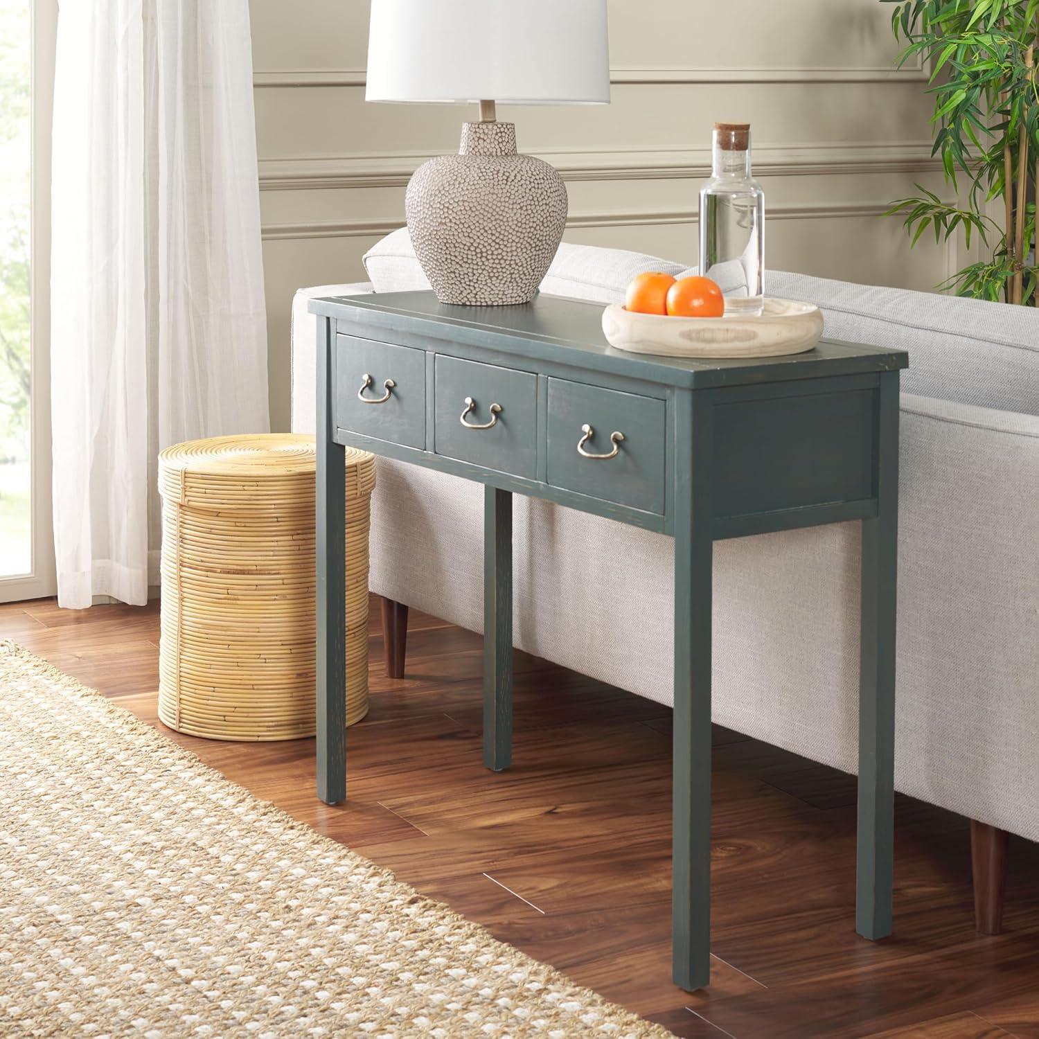 SAFAVIEH Cindy Console Table With Storage Drawers Dark Teal