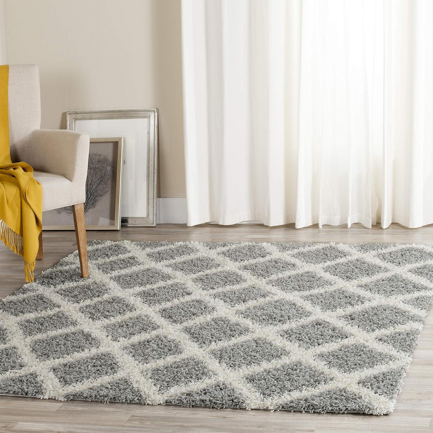 Dallas Shag SGD258 Power Loomed Indoor Area Rug - Grey/Ivory - 11'x15' - Safavieh.