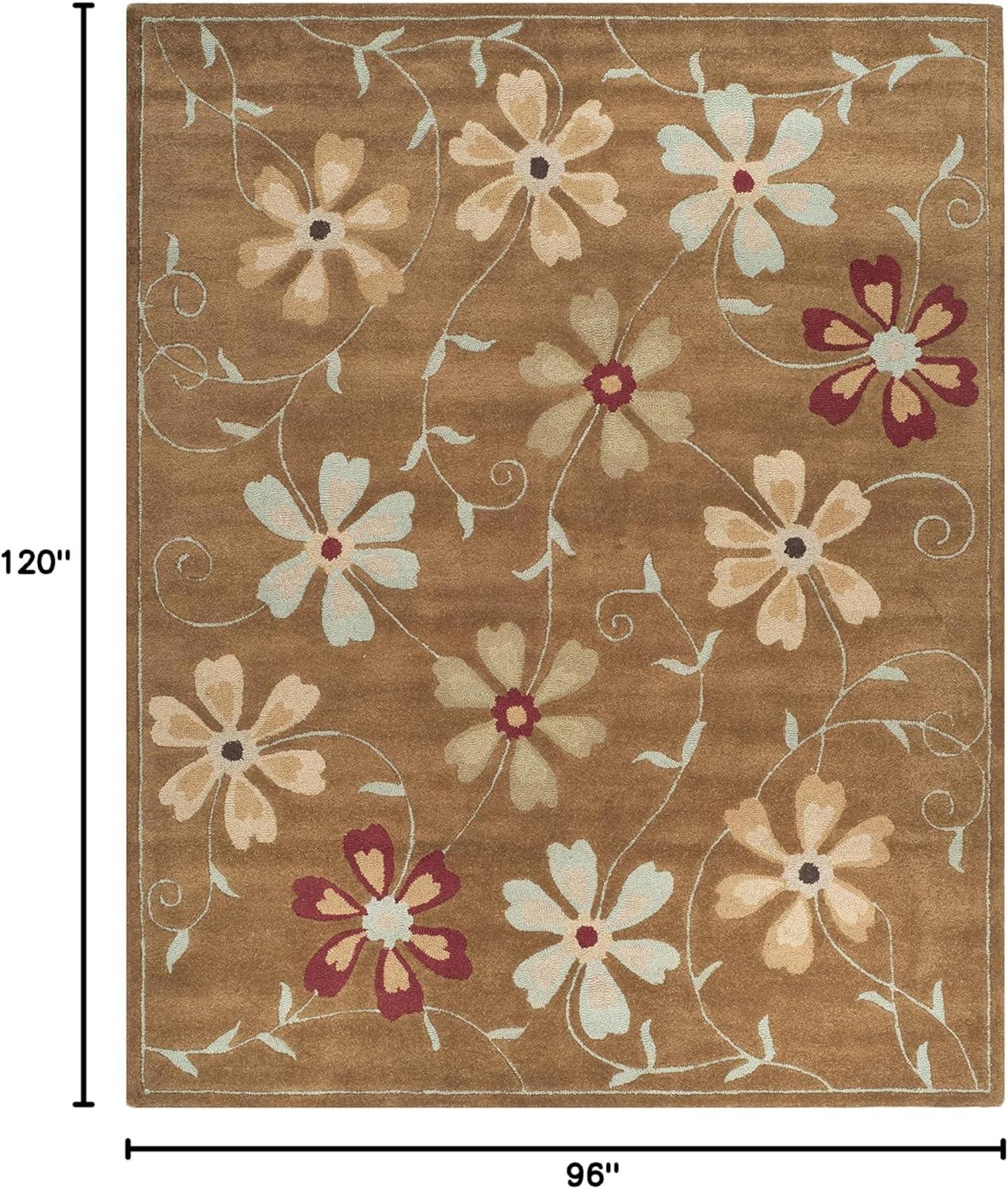 Blossom BLM784 Hand Hooked Area Rug - Camel/Multi - 8'x10' - Safavieh.
