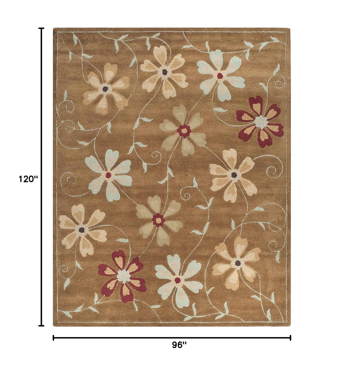 Blossom BLM784 Hand Hooked Area Rug - Camel/Multi - 8'x10' - Safavieh.
