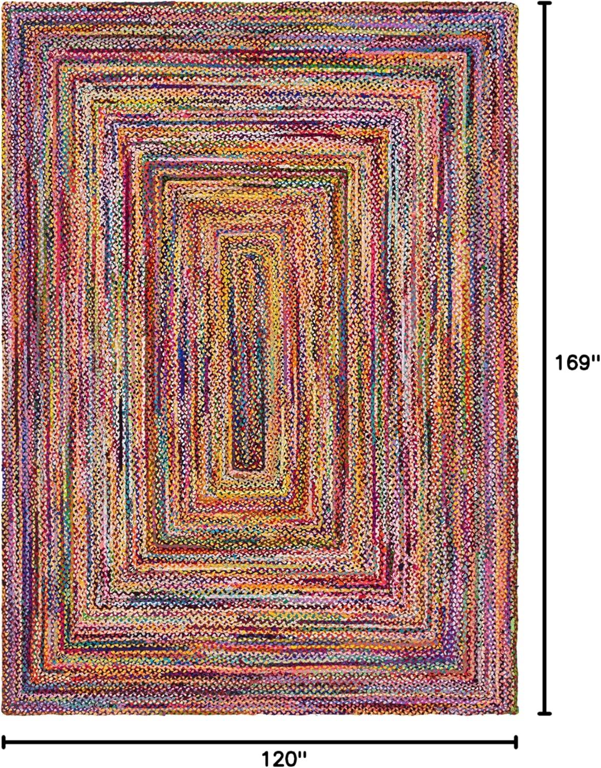 Unique Loom Braided Chindi Collection Area Rug - Layer (10'  x 14' 1" Rectangle Multi/Blue)