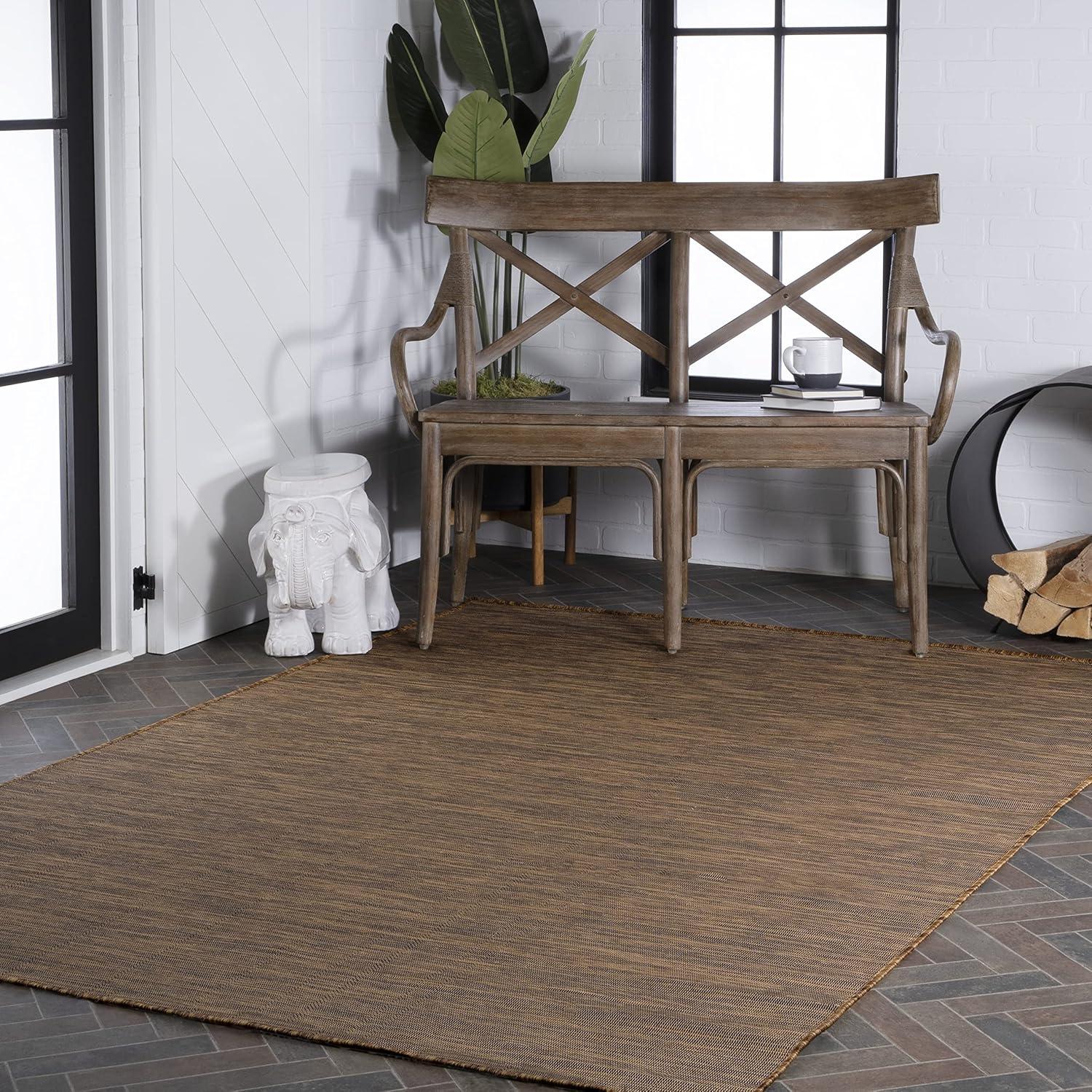 Ethan Modern Flatweave Solid  Area Rug  - JONATHAN Y