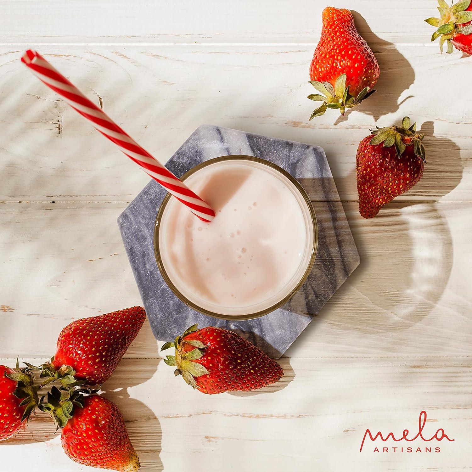 Mercer41 Raniyha Marble Round Coaster 4-Pack