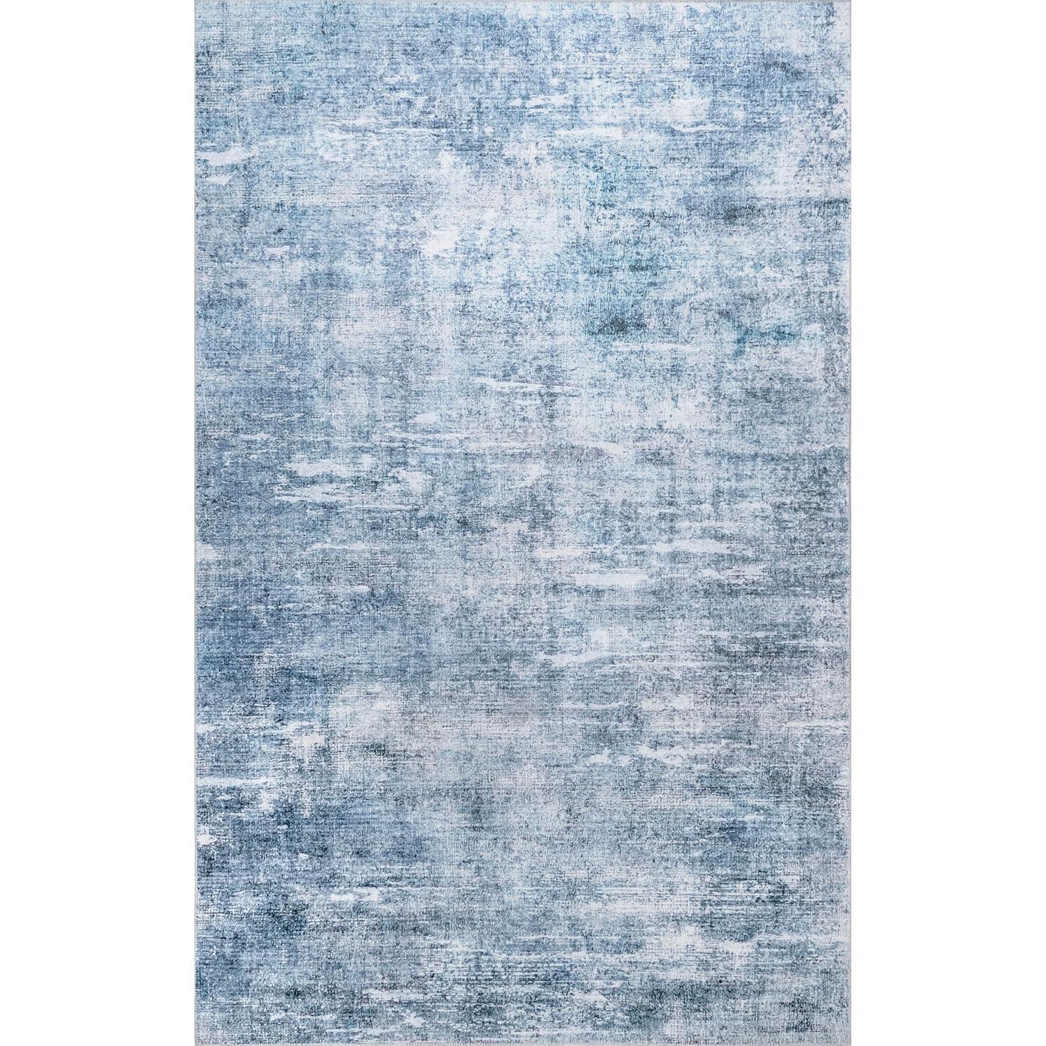 Nuloom Katia Modern Abstract Pet Friendly Machine Washable Area Rug, 5' x 8', Blue