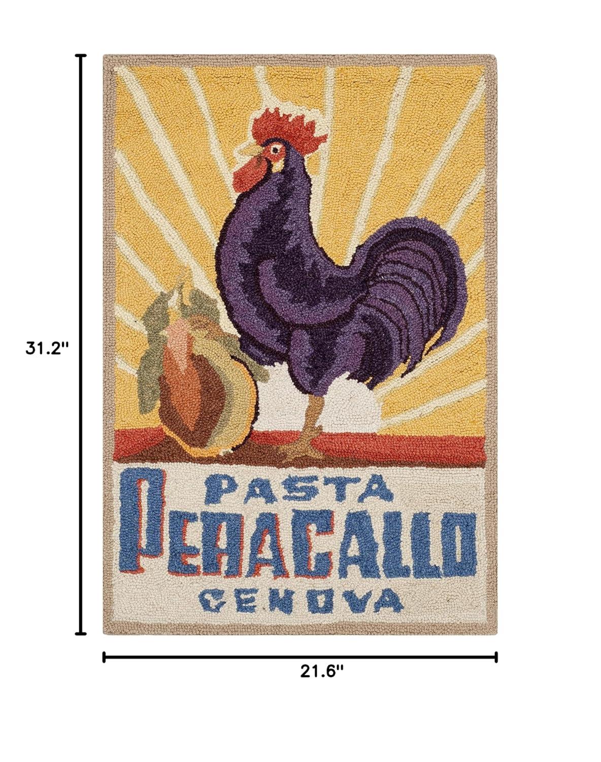 SAFAVIEH Chelsea Vintage Rooster Wool Area Rug, Ivory, 1'8" x 2'6"