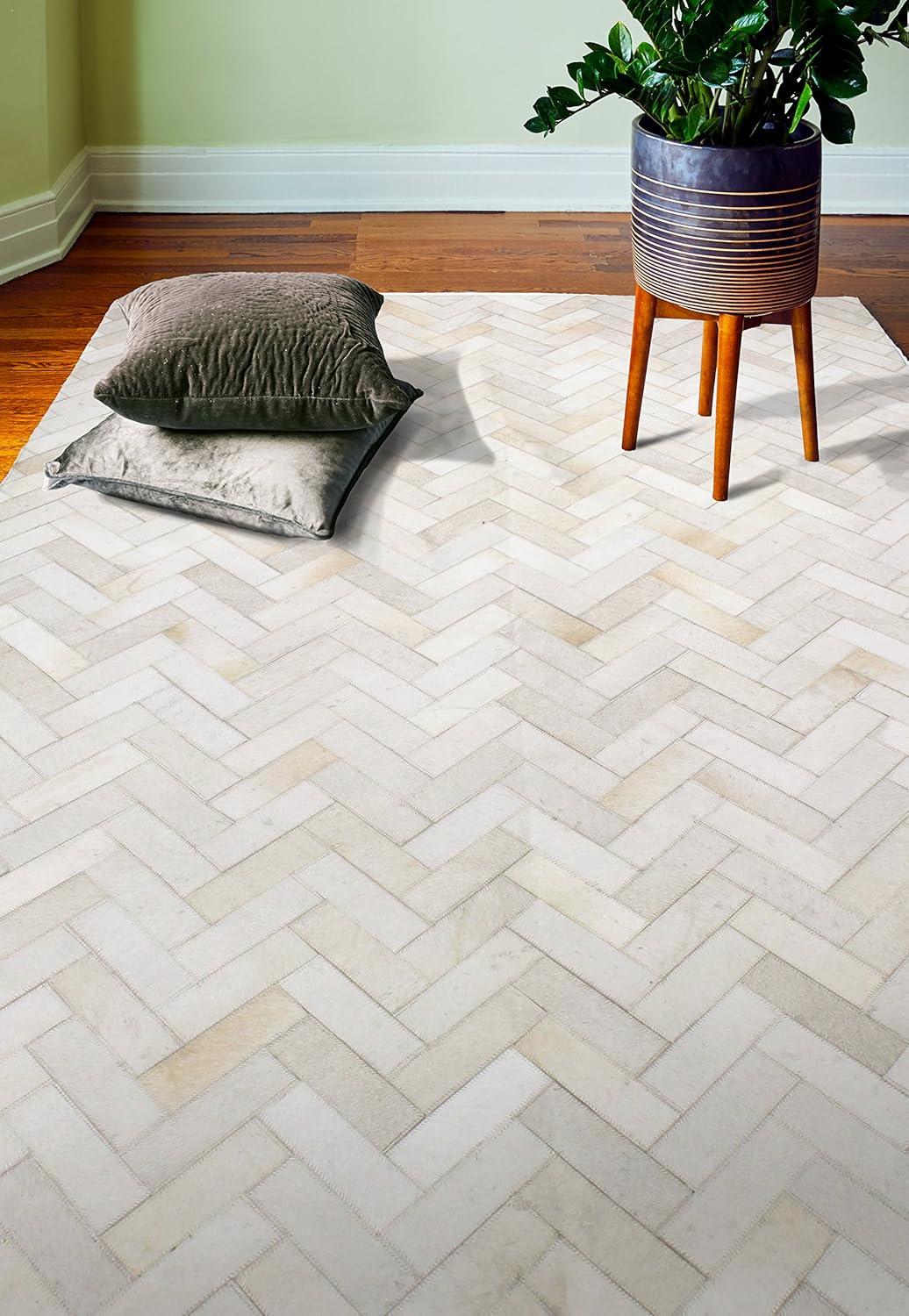 Leather Chevron Rug