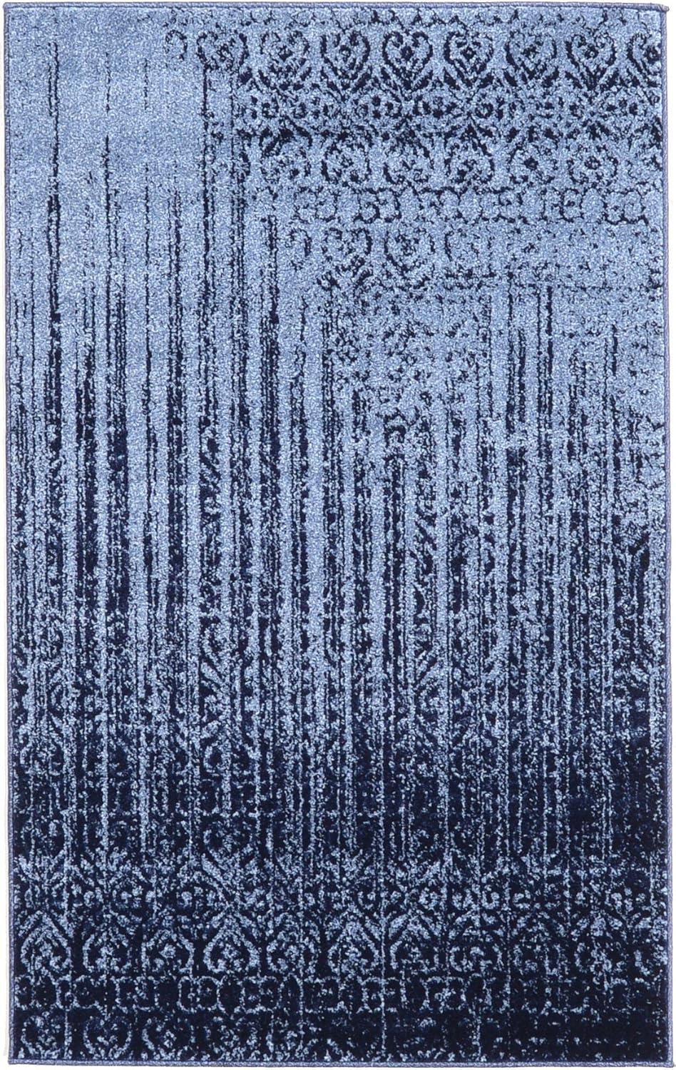 Unique Loom Del Mar Collection Area Rug - Jennifer (3' 3" x 5' 3" Rectangle Blue/Navy Blue)