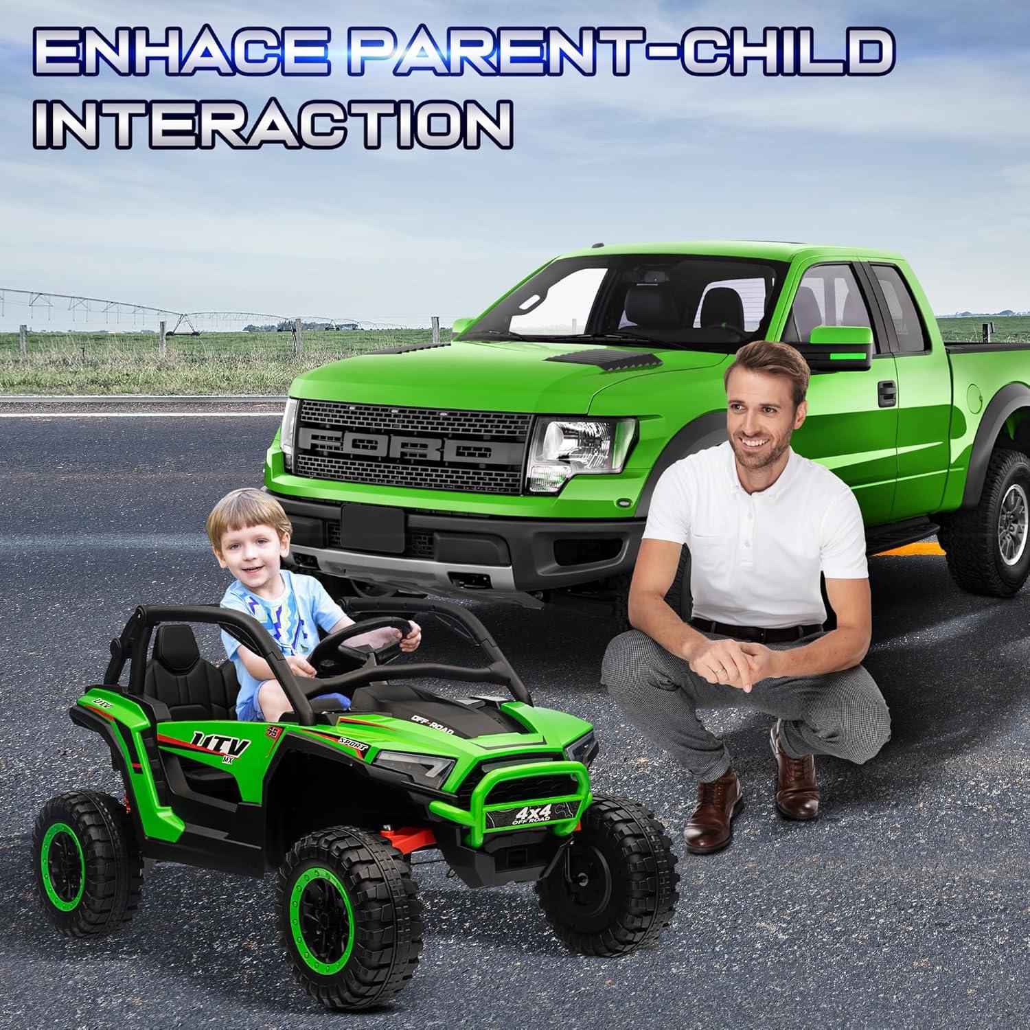 24V Ride On Car Utv 2 Seater, Off-Road Kids Electric Vehicles With Metal Frame