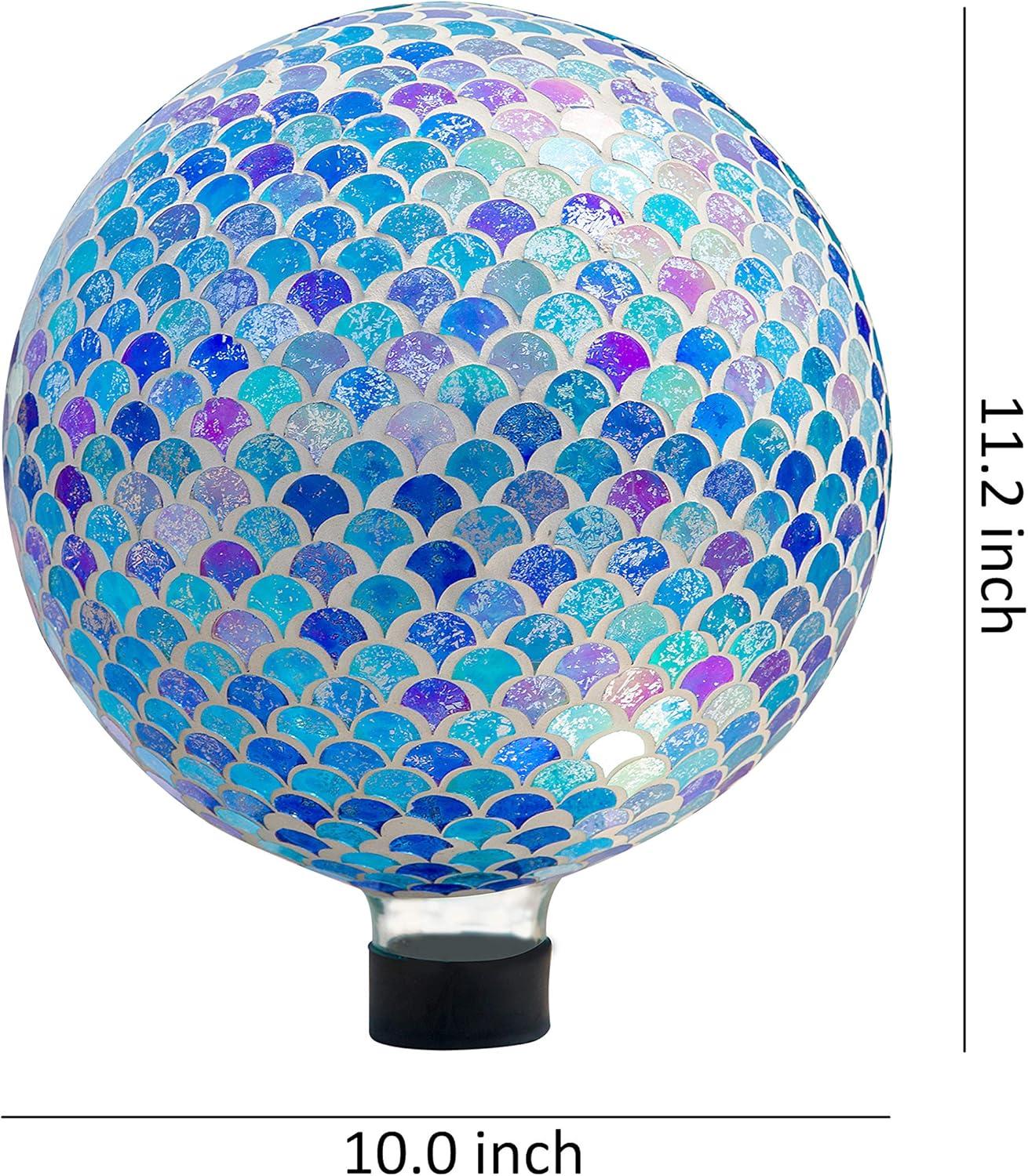 Whole Housewares | 10 Inch Mosaic Colorful Gazing Balliridescent Crackled Glass