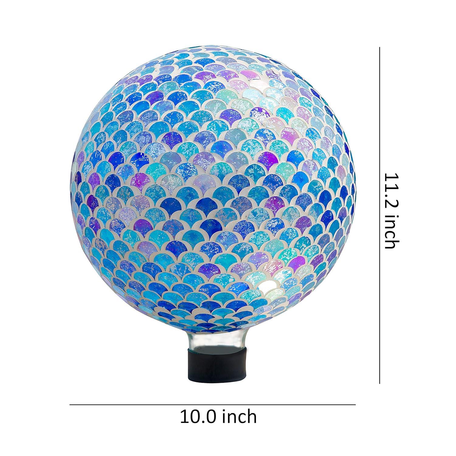 Whole Housewares | 10 Inch Mosaic Colorful Gazing Balliridescent Crackled Glass