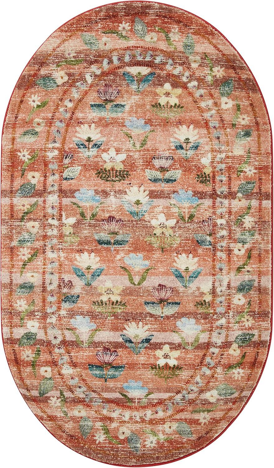 Rifle Paper Co. x Loloi Courtyard Terracotta Area Rug feat. CloudPile