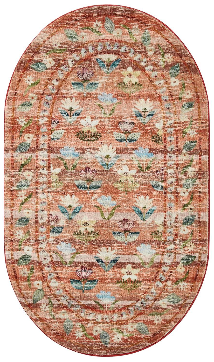 Rifle Paper Co. x Loloi Courtyard Terracotta Area Rug feat. CloudPile
