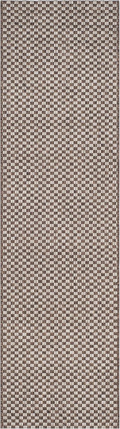 Courtyard CY8653 Power Loomed Indoor and Outdoor Runner Rug - Light Brown/Light Grey - 2'3"x6'7" - Safavieh