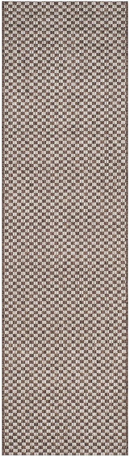 Courtyard CY8653 Power Loomed Indoor and Outdoor Runner Rug - Light Brown/Light Grey - 2'3"x6'7" - Safavieh