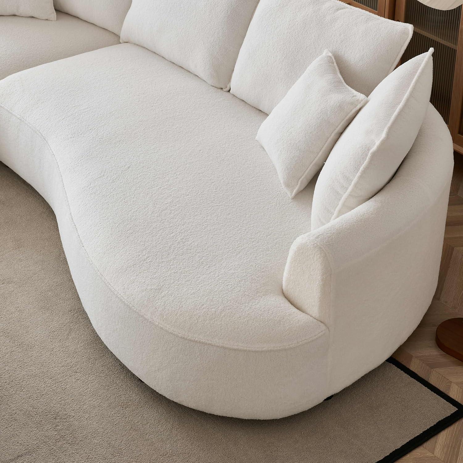 Excellent Future 122.8" Curved Sofa Modern Curved Couch Living Room Modular Sectional Sofa