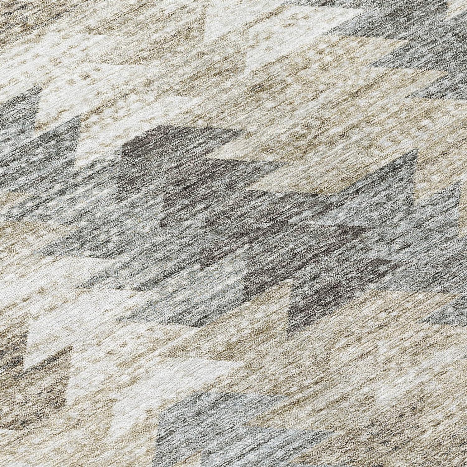 Taupe Synthetic Flat Woven Rectangular Area Rug 1'8" x 2'6"