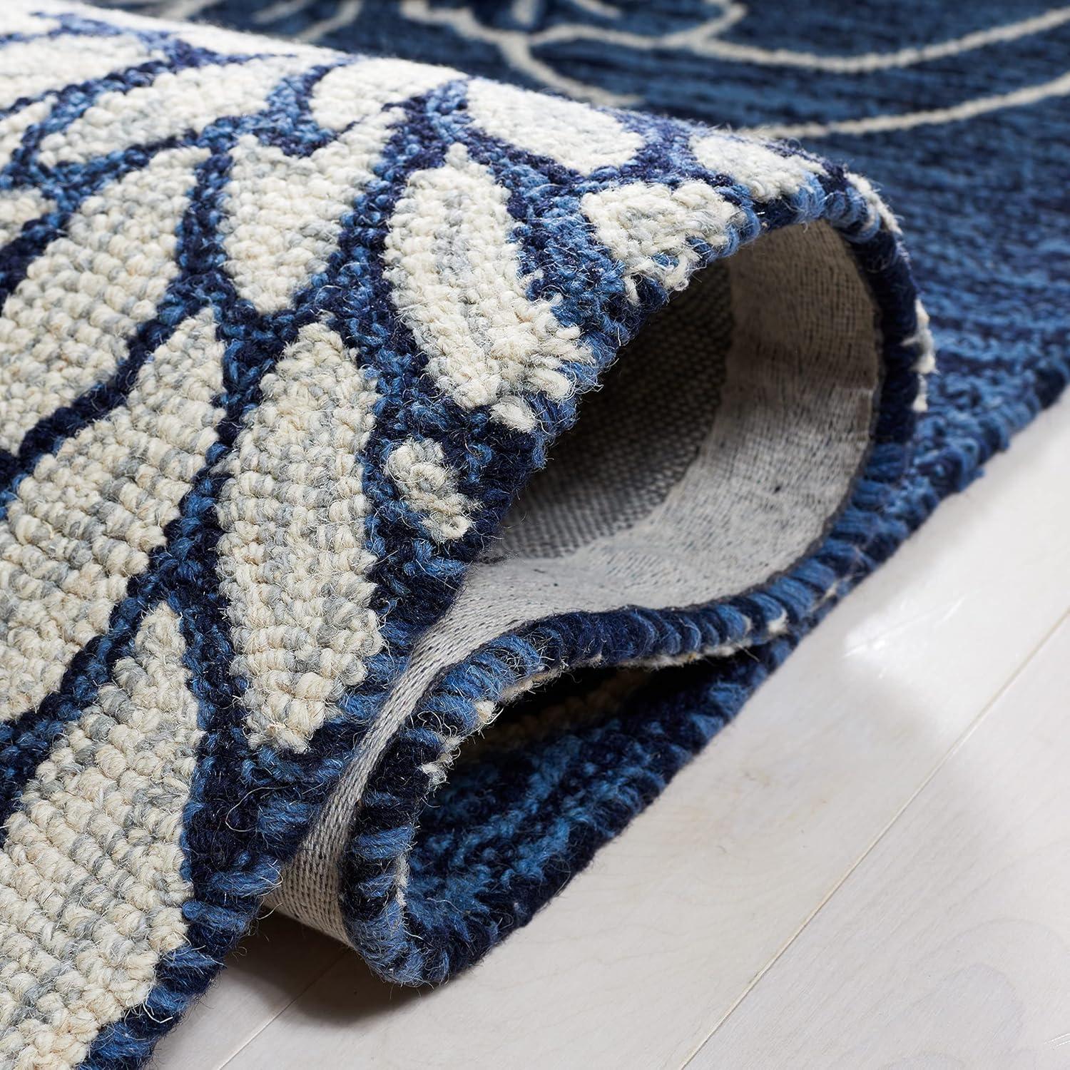 Jardin JAR602 Hand Tufted Area Rug - Navy/Ivory - 6'x9' - Safavieh.