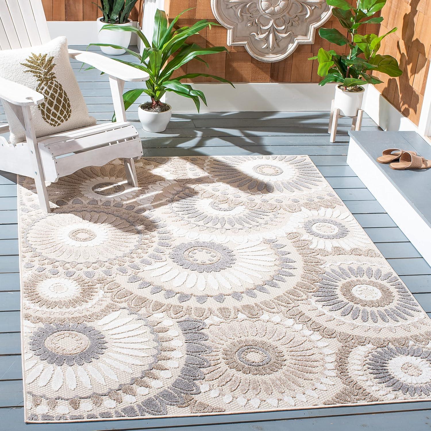 Cabana CBN382 Loomed Indoor Area Rug - Grey/Ivory - 5'3"x7'6" - Safavieh