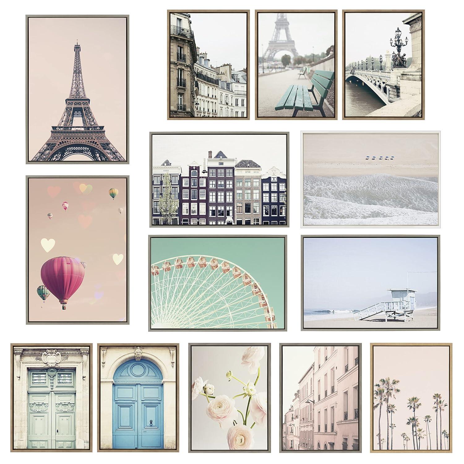 Kate & Laurel All Things Decor 23"x33" Sylvie Pink Palm Tree Paradise Framed Wall Art by Caroline Mint: Coastal Style, Modern Digital Art