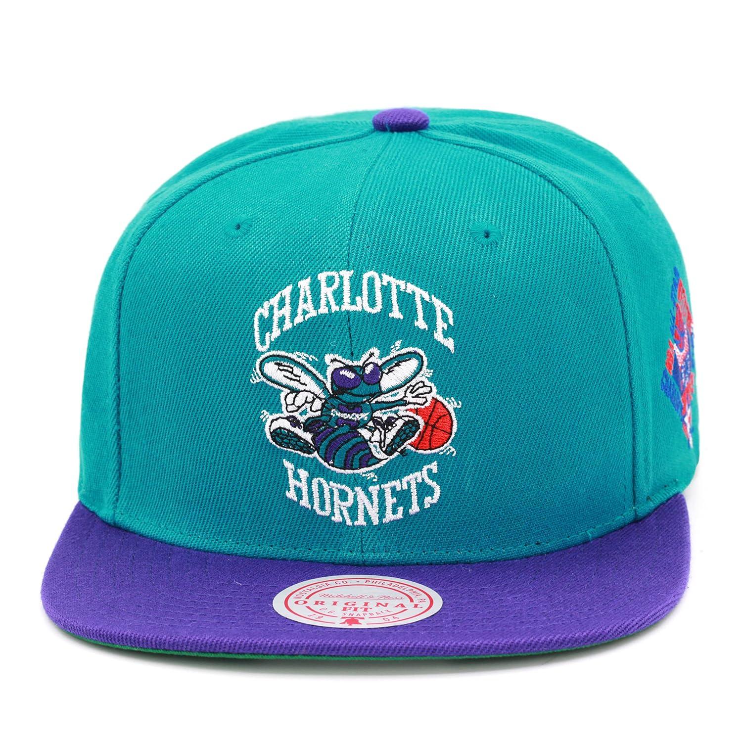 Mitchell & Ness Charlotte Hornets All Star Color Snapback Hat Adjustable Cap HWC - Teal/Purple