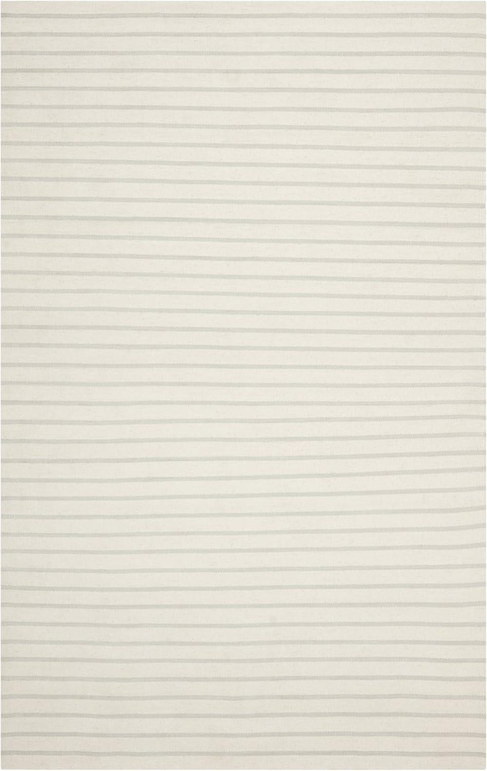 Dhurries DHU313 Hand Woven Flat Weave Indoor Area Rug - White - 5'x8' - Safavieh