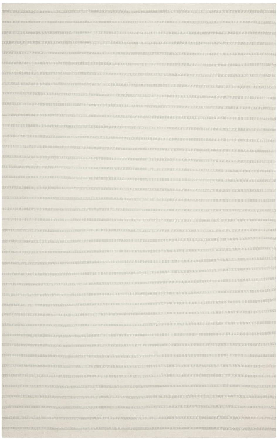 Dhurries DHU313 Hand Woven Flat Weave Indoor Area Rug - White - 5'x8' - Safavieh