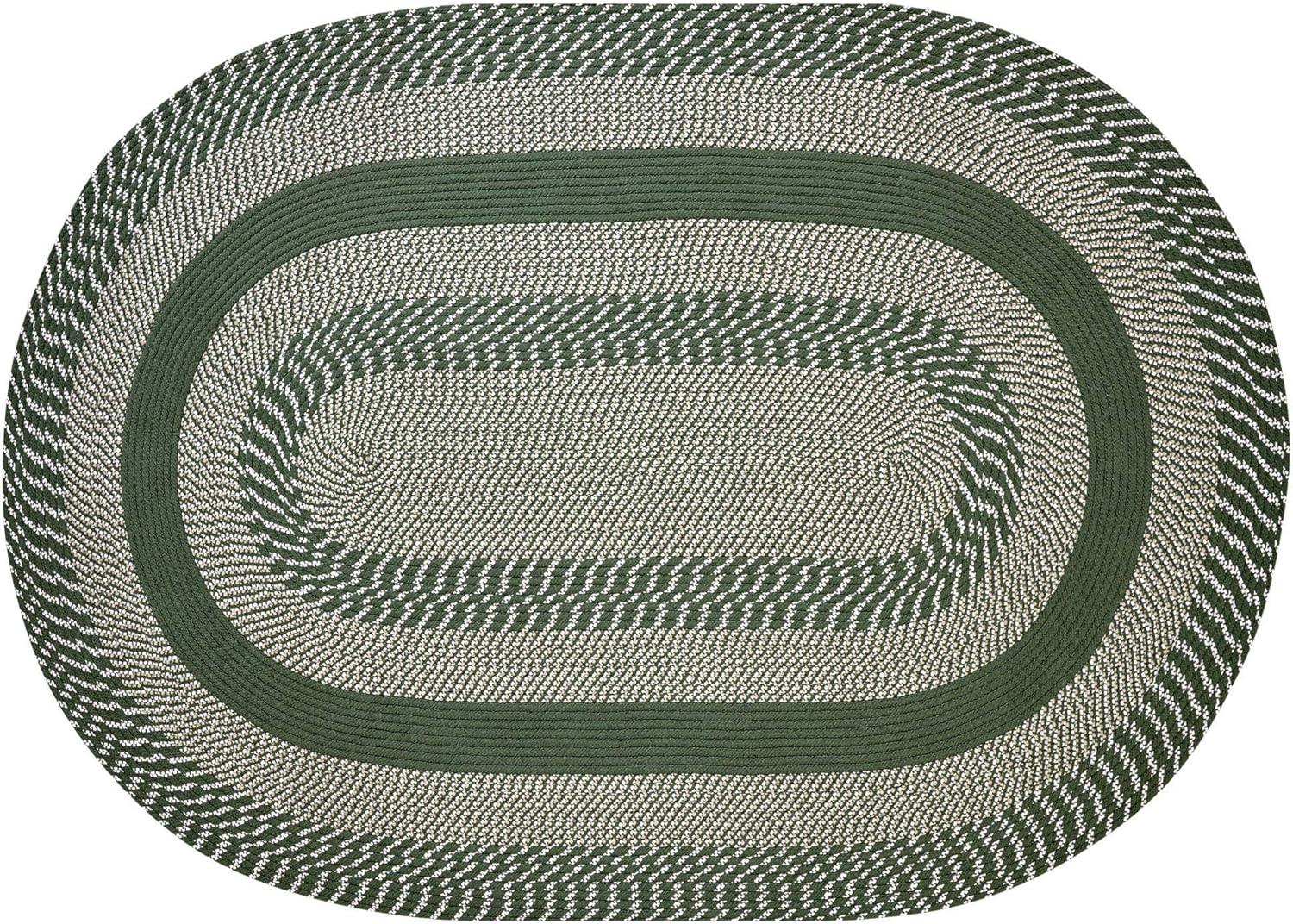 Sage Braided Oval Synthetic Reversible Rug