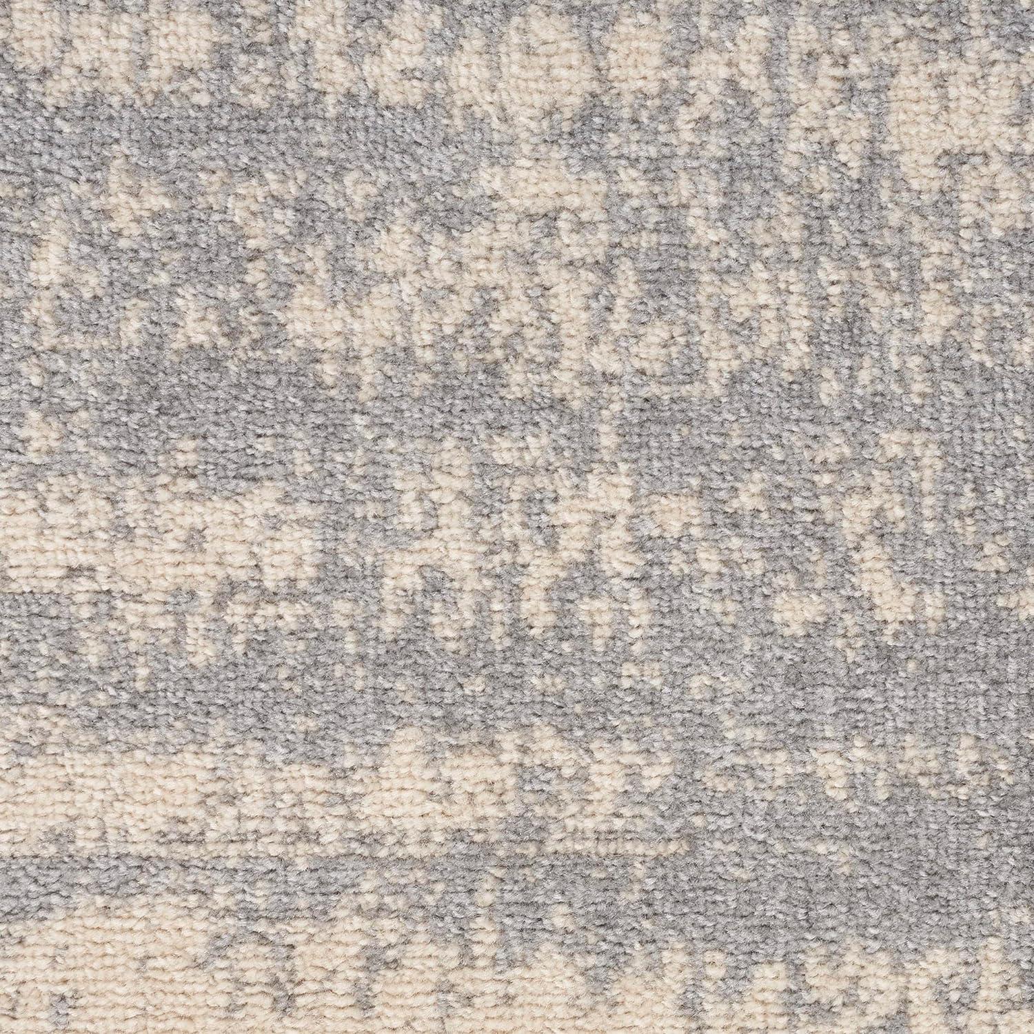 Modern Abstract Grey/Beige Round 8' Synthetic Outdoor Rug