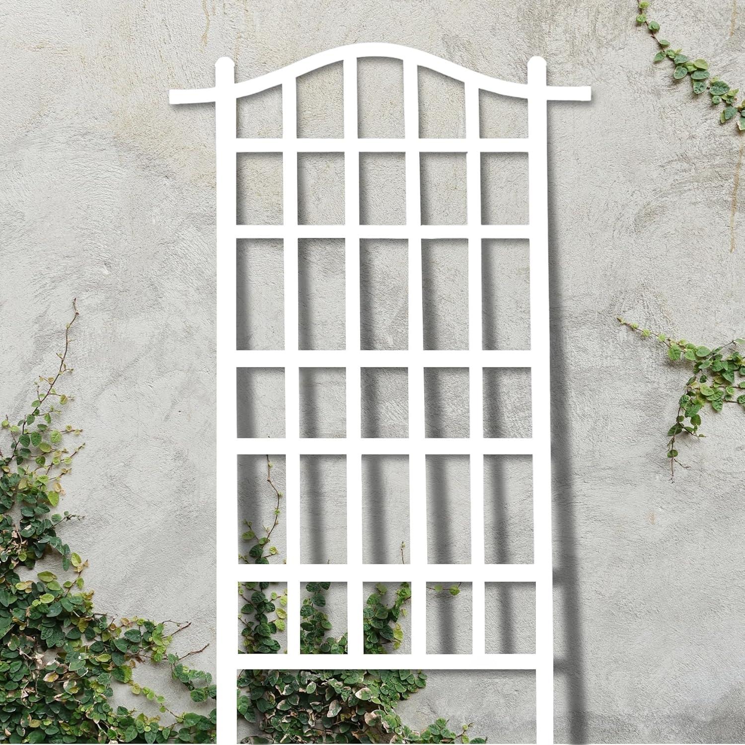 Dura-Trel Inc Dura-Trel Melrose 35 x 75 Inch Vinyl Outdoor Garden Patio Plant Trellis, White