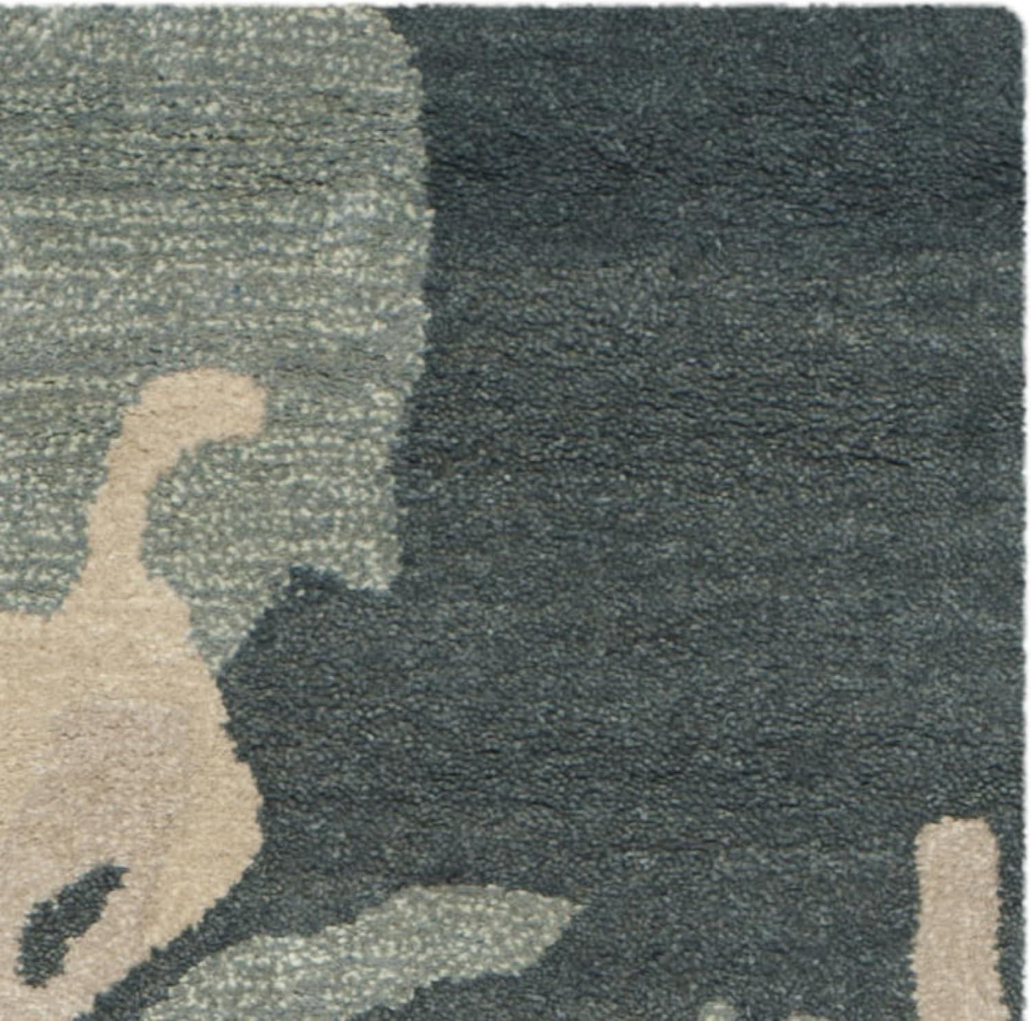 SAFAVIEH Bella Faye Abstract Camo Wool Runner Rug, Steel Blue, 2'3" x 10'