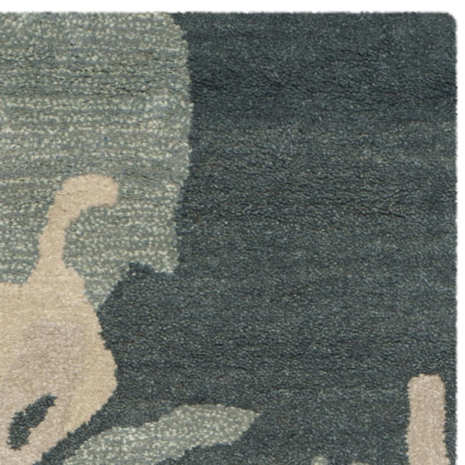 SAFAVIEH Bella Faye Abstract Camo Wool Runner Rug, Steel Blue, 2'3" x 10'