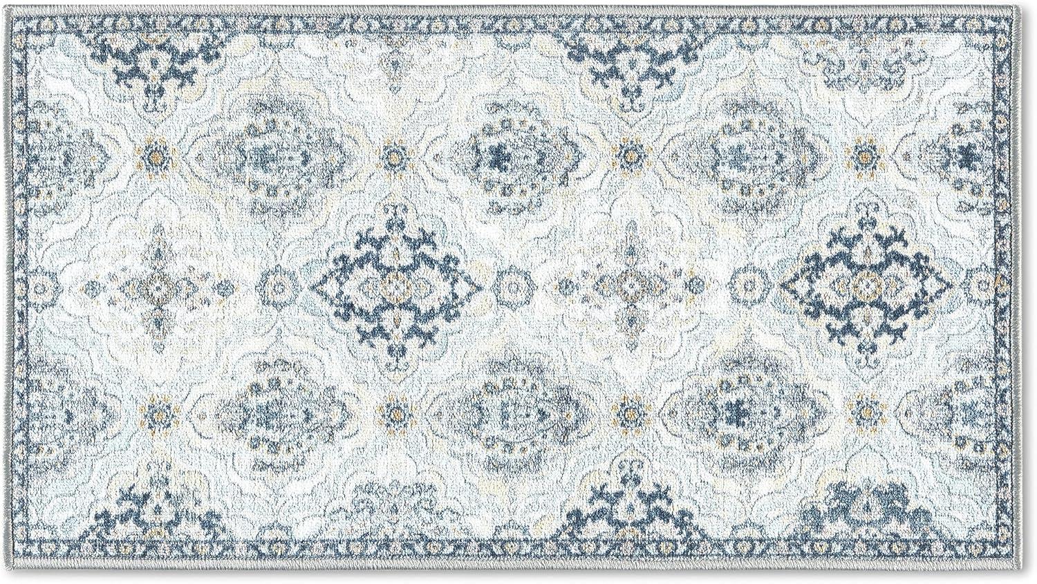 Town & Country Everyday Avani Medallion Everwash Washable Non-Slip Backing Area Rug Gray