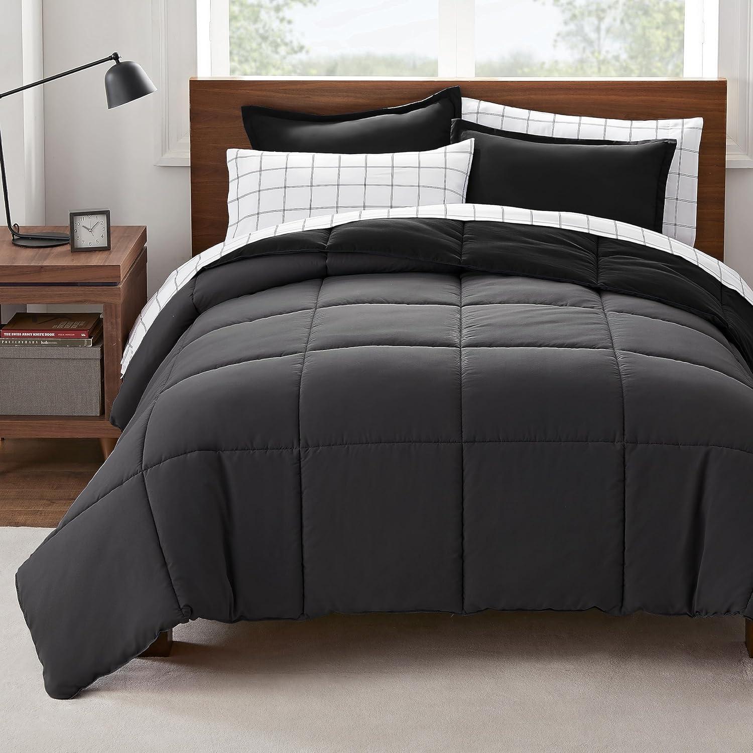 Serta Simply Clean Microfiber Reversible 7 Piece Comforter Set