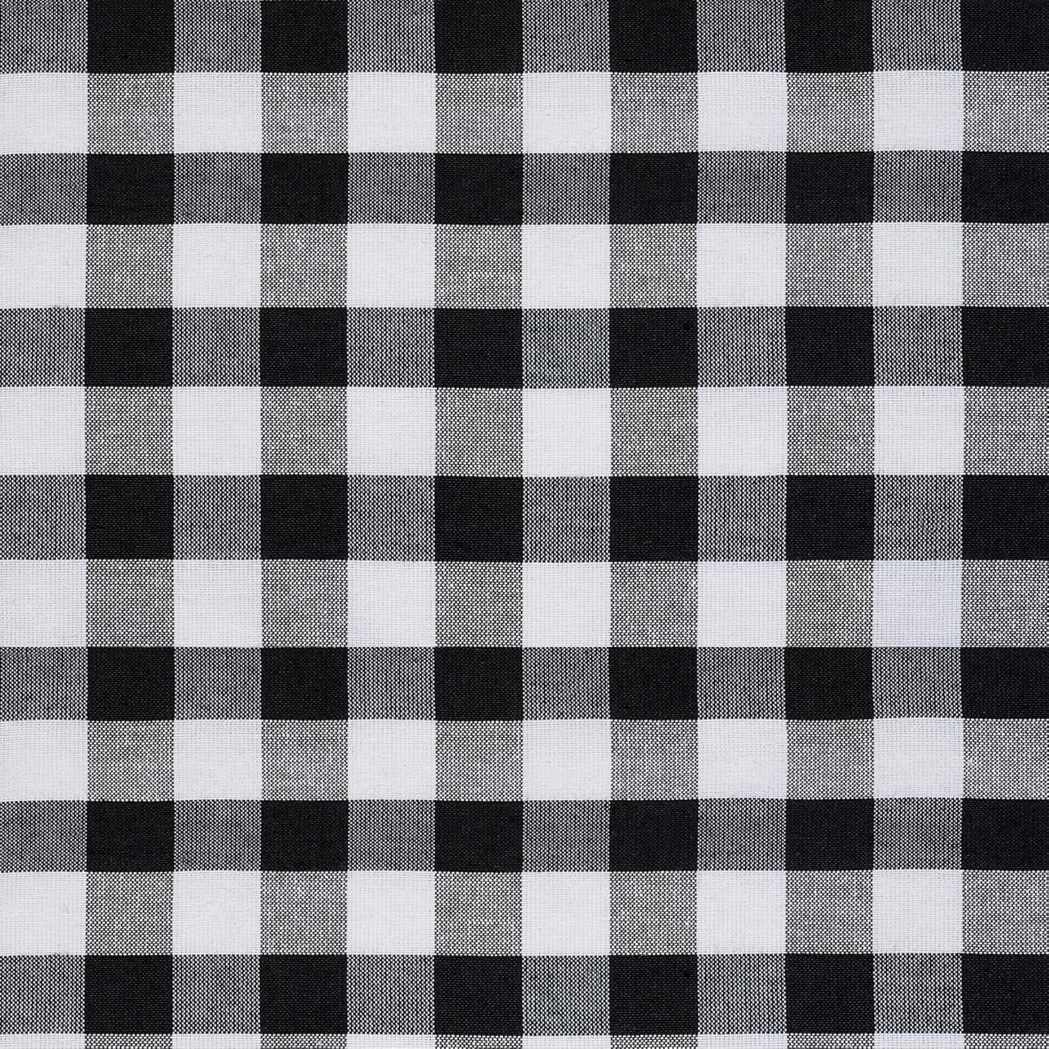 Buffalo Black Plaid Modern Window Curtain Panel : 42" x 63" Tie Up Shade - Single