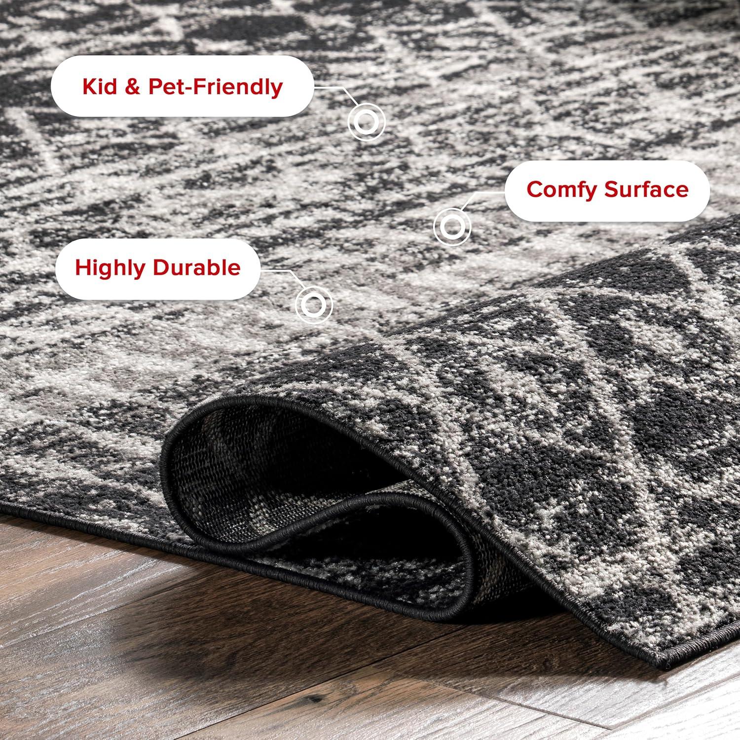 nuLOOM Moroccan Blythe Area Rug, 6' 7" x 9', Black