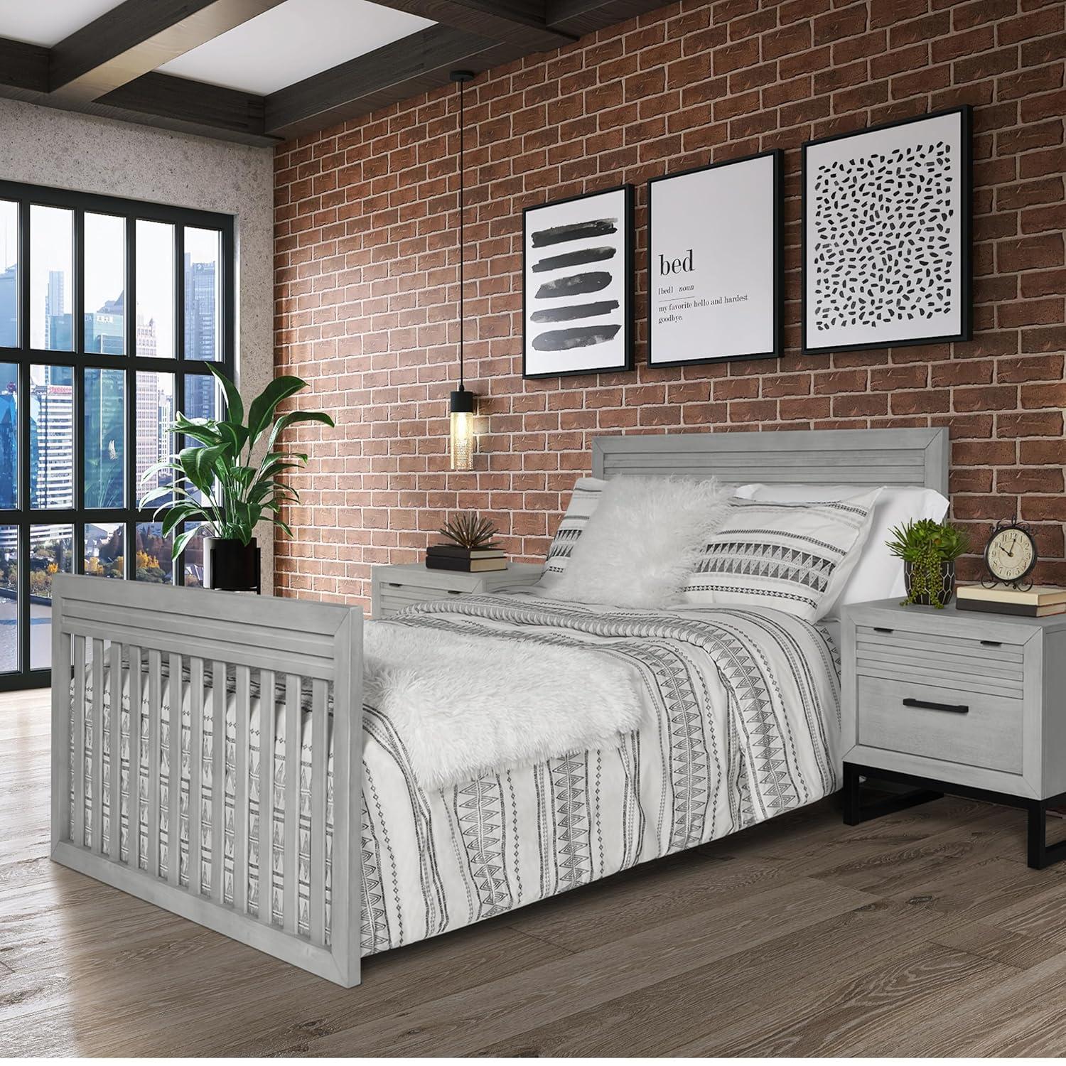 Imperial Grey Hardwood Convertible Crib for Newborns and Toddlers