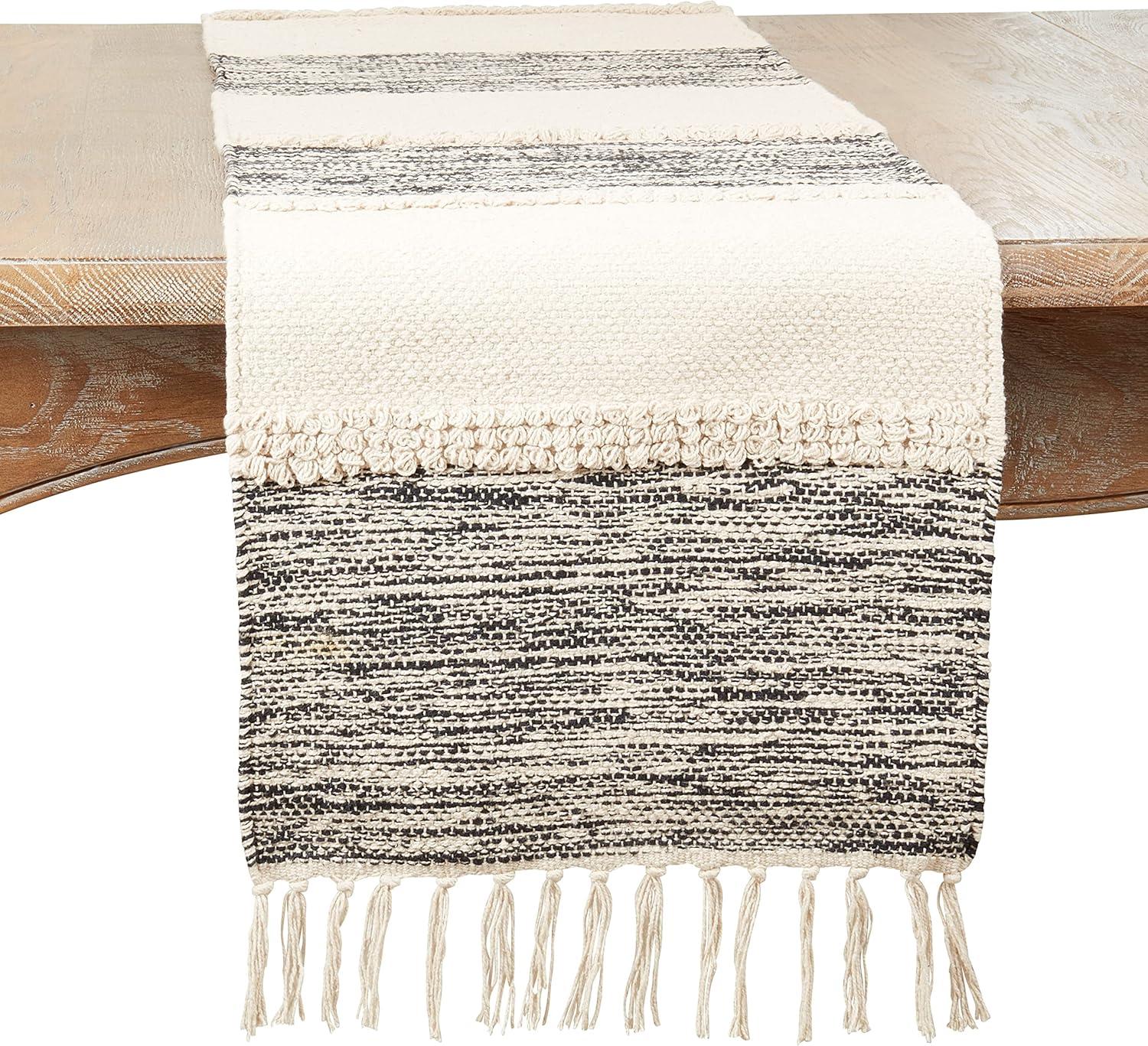 Saro Rectangular Striped Table Runner