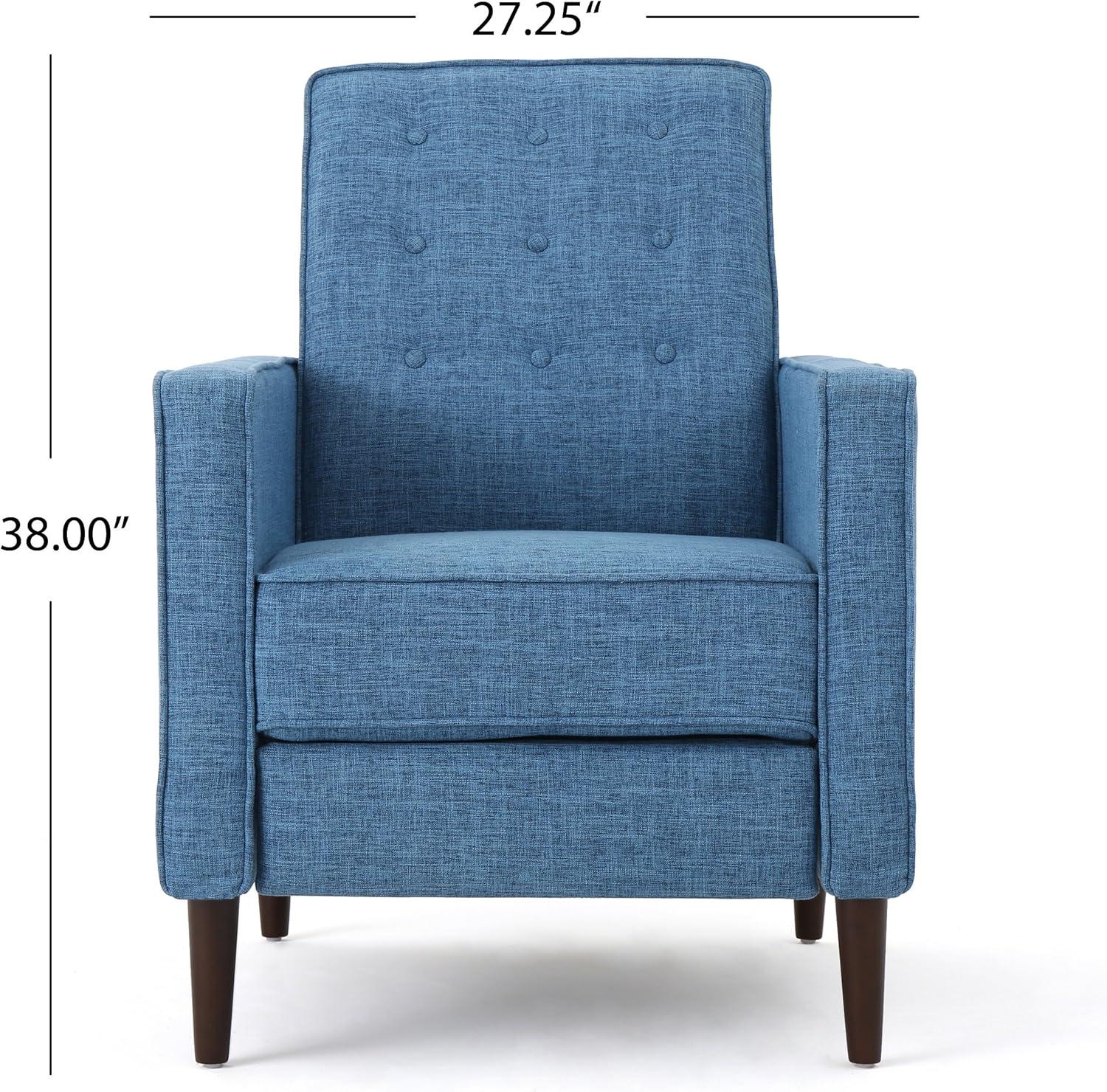 GDFStudio Mason Mid Century Modern Tufted Pushback Recliners (Set of 2), Muted Blue/Fabric