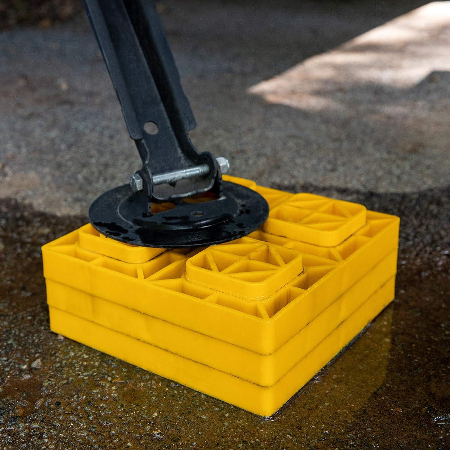 Camco RV Leveling Blocks - Interlocking Design - Yellow, Resin (44501)