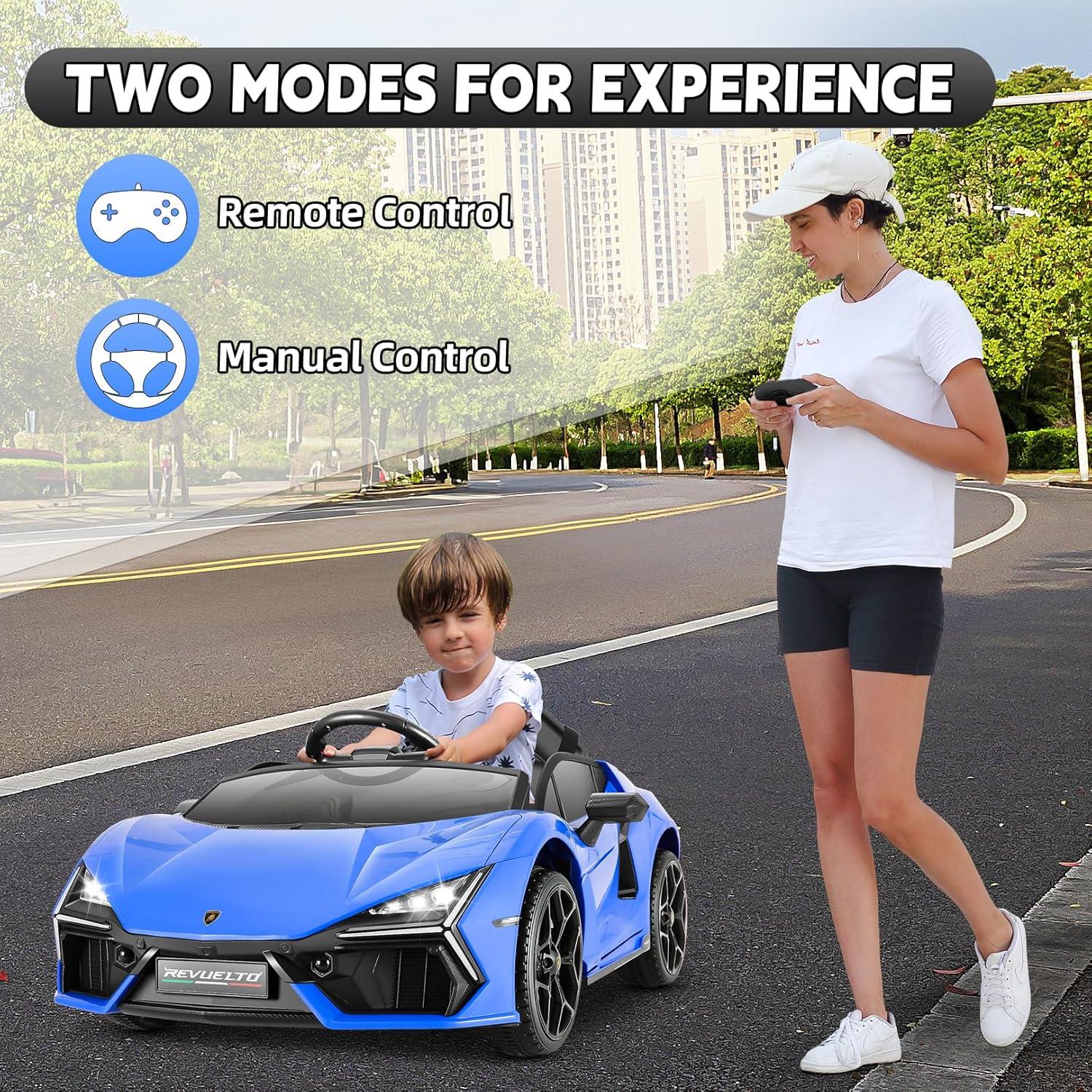 Hetoy 12V Kids Ride On Car, Licensed Lamborghini Revuelto Electric Car For Kids
