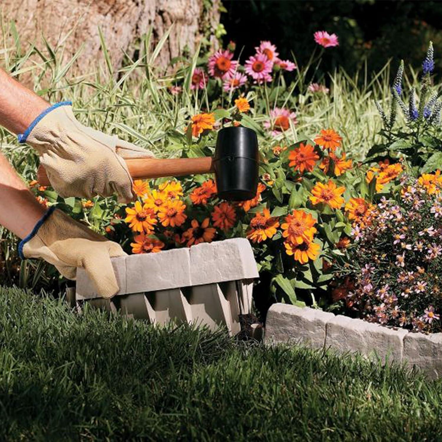 1.75'' H x 5.75'' W Gray Resin Lawn Edging (Set of 40)