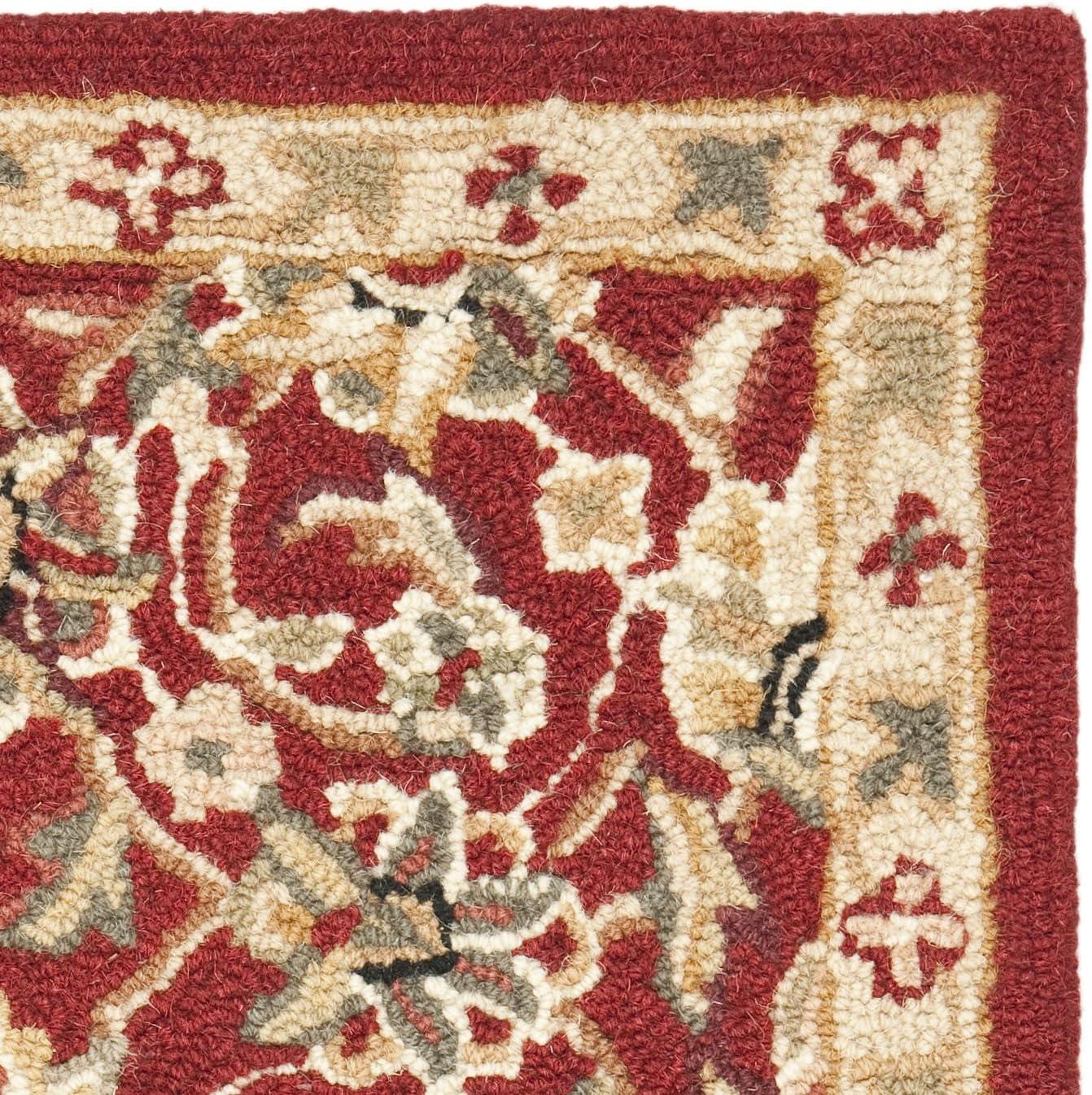 SAFAVIEH Chelsea Raeburn Traditional Wool Area Rug, Burgundy/Ivory, 1'8" x 2'6"